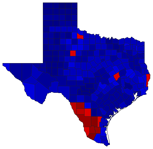 1993 Texas County Map of Special Election Results for Senator