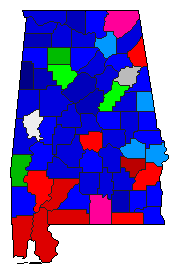 1994 Alabama County Map of Republican Primary Election Results for Agriculture Commissioner