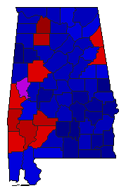 1994 Alabama County Map of Republican Runoff Election Results for Governor