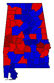 1994 Alabama County Map of General Election Results for Attorney General
