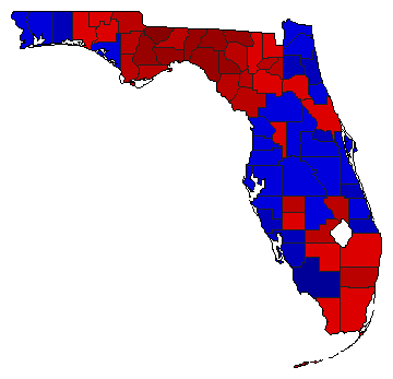 1994 Florida County Map of General Election Results for Comptroller General