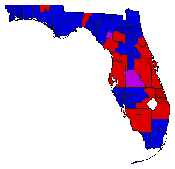 1994 Florida County Map of Republican Primary Election Results for Comptroller General