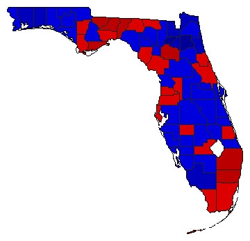 1994 Florida County Map of General Election Results for Governor