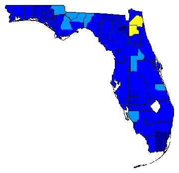1994 Florida County Map of Republican Primary Election Results for Governor