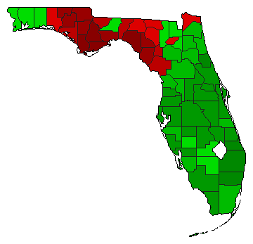 1994 Florida County Map of General Election Results for Amendment