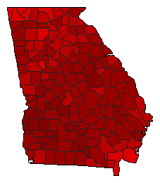 1994 Georgia County Map of General Election Results for Secretary of State