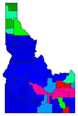1994 Idaho County Map of Republican Primary Election Results for Lt. Governor