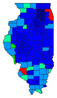 1994 Illinois County Map of Democratic Primary Election Results for Comptroller General