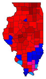1994 Illinois County Map of Democratic Primary Election Results for Governor
