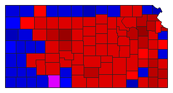 1994 Kansas County Map of General Election Results for State Treasurer