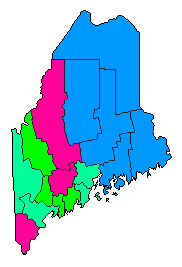 1994 Maine County Map of General Election Results for Governor