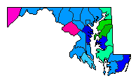 1994 Maryland County Map of Republican Primary Election Results for Senator