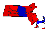 1994 Massachusetts County Map of General Election Results for Secretary of State