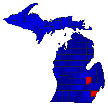 1994 Michigan County Map of General Election Results for Governor