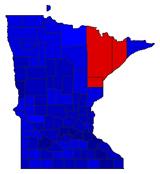 1994 Minnesota County Map of General Election Results for Governor