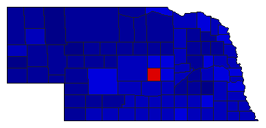 1994 Nebraska County Map of General Election Results for Secretary of State