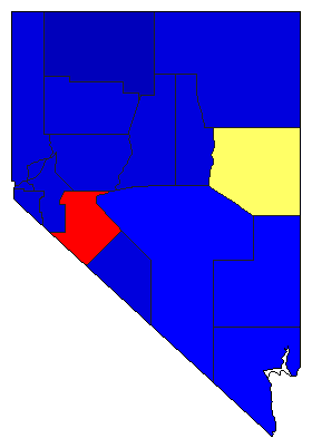 1994 Nevada County Map of General Election Results for Lt. Governor