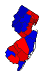 1994 New Jersey County Map of General Election Results for Senator