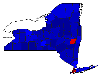 1994 New York County Map of General Election Results for Governor
