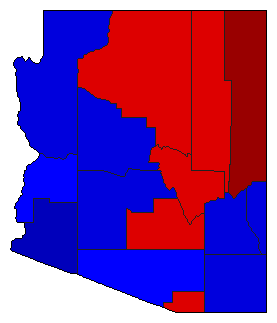 1994 Arizona County Map of General Election Results for Governor