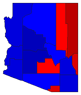 1994 Arizona County Map of General Election Results for State Treasurer