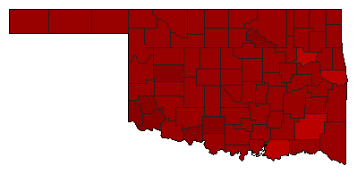 1994 Oklahoma County Map of Democratic Primary Election Results for State Auditor
