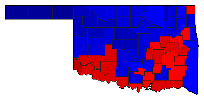 1994 Oklahoma County Map of General Election Results for Senator