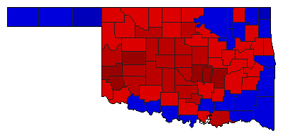 1994 Oklahoma County Map of Democratic Runoff Election Results for Lt. Governor