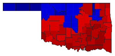 1994 Oklahoma County Map of General Election Results for State Treasurer