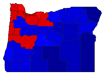 1994 Oregon County Map of General Election Results for Governor