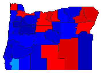 1994 Oregon County Map of Republican Primary Election Results for Governor