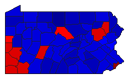 1994 Pennsylvania County Map of General Election Results for Senator