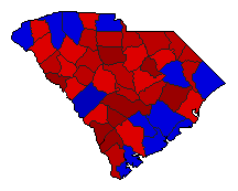 1994 South Carolina County Map of General Election Results for Comptroller General