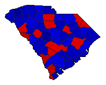 1994 South Carolina County Map of General Election Results for Agriculture Commissioner