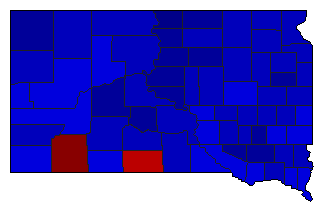1994 South Dakota County Map of General Election Results for Secretary of State