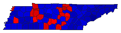 1994 Tennessee County Map of General Election Results for Senator