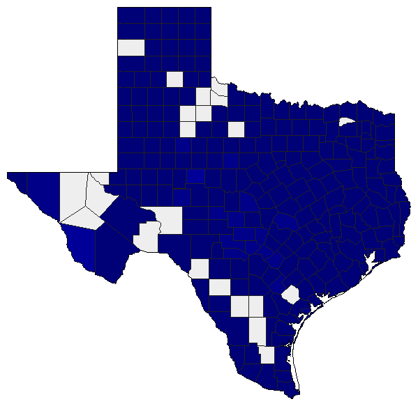 1994 Texas County Map of Republican Primary Election Results for Governor