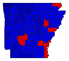 1994 Arkansas County Map of General Election Results for Lt. Governor