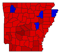1994 Arkansas County Map of Democratic Primary Election Results for Attorney General