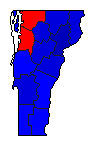 1994 Vermont County Map of General Election Results for Secretary of State