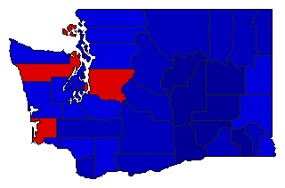 1994 Washington County Map of General Election Results for Senator