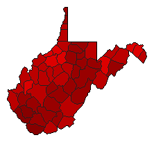 1994 West Virginia County Map of General Election Results for Senator