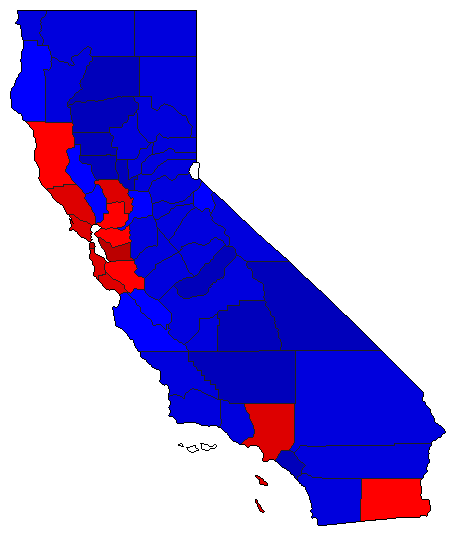 1994 California County Map of General Election Results for Insurance Commissioner