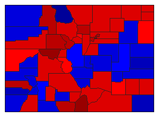 1994 Colorado County Map of General Election Results for Governor