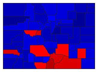 1994 Colorado County Map of General Election Results for Secretary of State