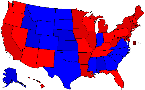 1996  County Map of General Election Results for President