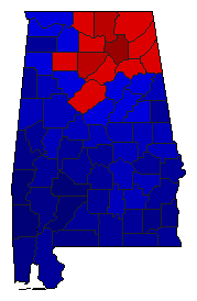 1996 Alabama County Map of Republican Runoff Election Results for Senator