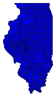 1996 Illinois County Map of Republican Primary Election Results for President