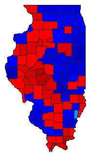 1996 Illinois County Map of Republican Primary Election Results for Senator