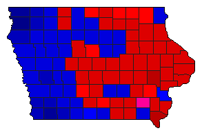 1996 Iowa County Map of General Election Results for Senator